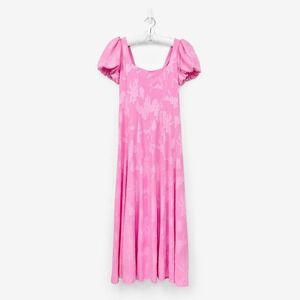 Show Me Your Mumu Mia Midi Dress Size S Pink Clip Floral Romantic Wedding Guest